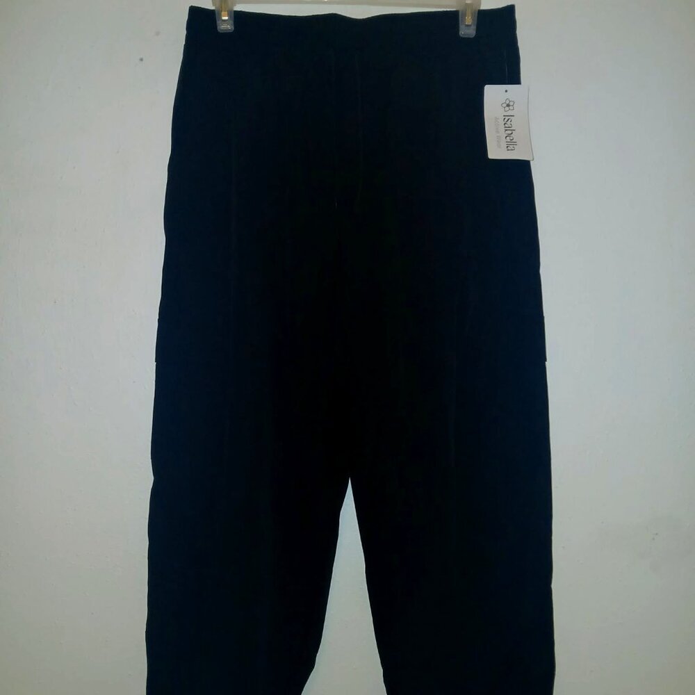 3 Brand New Isabella Activewear Black Parachute Pants – Size Large